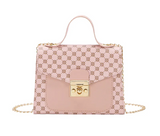 Luxe schoudertas met gouden ketting - Crossbody kleine vierkante clutch handtas