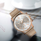 Luxe horloge voor dames - Modieuze quartz uurwerk mesh band zakelijke stijl