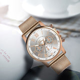 Luxe horloge voor dames - Modieuze quartz uurwerk mesh band zakelijke stijl