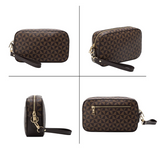 Vintage Clutch Bag For Men - Leather Classical Floral Wrist Purse Wallet Handbag