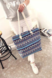 Large Folding Tote Bag - Big Handbag For Ladies Casual Print Canvas Shoulder Bag