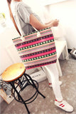 Large Folding Tote Bag - Big Handbag For Ladies Casual Print Canvas Shoulder Bag