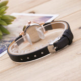 Vintage horloge met kleine wijzerplaat voor dames - lederen band armband quartz klok polshorloge