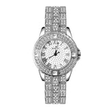 Diamond Watch with Bracelet for Women - Luxury Rhinestone Quartz Wristwatch