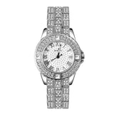 Diamond Watch with Bracelet for Women - Luxury Rhinestone Quartz Wristwatch