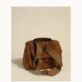 Sac Bandoulière Bandoulière à Rabat Bandoulière Large - Sac à Main Vintage Grande Capacité en Cuir PU Nubuck