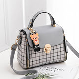 Koreaanse mode geruite tas voor dames - schouderpakket Crossbody handtas portemonnee