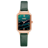 Luxe vierkant horloge voor dames - leren armband met quartz wijzerplaat