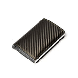 Portemonnee met RFID-creditcardhouder - Vintage leren aluminium etui met geldclip