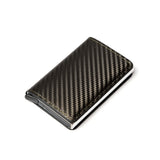 RFID Credit Card Holder Wallet - Vintage Leather Aluminium Case with Money Clip
