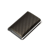Portemonnee met RFID-creditcardhouder - Vintage leren aluminium etui met geldclip