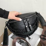 Sac banane de luxe pour femme - Sac banane à bandoulière épaisse