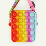 Antistress Pop It Fidget Portemonnee Portemonnee voor Meisjes - Push Bubble Crossbody Strap Coin Bag Toy