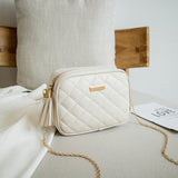 Kleine Messenger Bag met Borduurwerk en Ketting voor Dames - Mode Crossbody Handtas