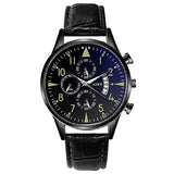 Stijlvol luxe horloge voor heren - Lichtgevende quartz horloge lederen band met kalender