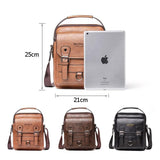 Crossbodytas met grote capaciteit voor heren - Casual schoudertas, zachte handtas PU-leer
