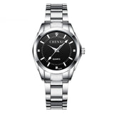 Casual luxe horloge voor dames - waterdicht strass horloge roestvrij stalen armband