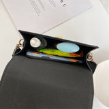 Handtas met steenpatroon voor dames - Schoudertas van PU-leer Crossbody Messenger met klep