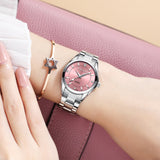Lässige Luxusuhr für Damen - Wasserdichte Strass-Armbanduhr aus Edelstahl