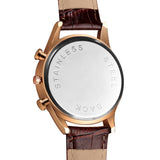 Montre de luxe élégante pour homme - Montre-bracelet à quartz lumineuse avec bracelet en cuir avec calendrier