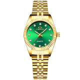 Luxe gouden horloge voor dames - strass quartz horloge waterdicht polshorloge