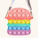 Antistress Pop It Fidget Portemonnee Portemonnee voor Meisjes - Push Bubble Crossbody Strap Coin Bag Toy