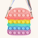 Antistress Pop It Fidget Portemonnee Portemonnee voor Meisjes - Push Bubble Crossbody Strap Coin Bag Toy