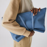 Sac fourre-tout grande capacité pour femme - Sac à main à fermeture éclair en PVC avec revêtement imperméable aux couleurs macarons