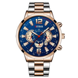 Roestvrijstalen sporthorloge voor heren - quartz horloge kalender lichtgevende klok staal