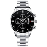 Luxe zakelijk horloge voor heren - Quartz roestvrijstalen band Datumkalender met 3 subdials