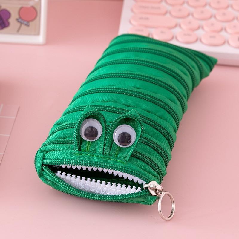 Creative Caterpillar Zipper Pencil Case - School Bag Pen Holder