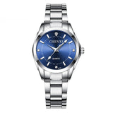 Lässige Luxusuhr für Damen - Wasserdichte Strass-Armbanduhr aus Edelstahl