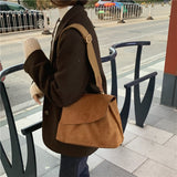 Sac Bandoulière Bandoulière à Rabat Bandoulière Large - Sac à Main Vintage Grande Capacité en Cuir PU Nubuck