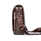 Crossbody Shoulder Messenger Bag for Men - PU Leather Fashionable Casual Flap Handbag