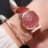 Luxusuhr mit Armband für Damen - Quarz-Armbanduhr mit Magnet- / Lederarmband