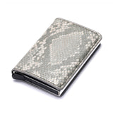 RFID Credit Card Holder Wallet - Vintage Leather Aluminium Case with Money Clip
