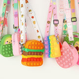 Antistress Pop It Fidget Portemonnee Portemonnee voor Meisjes - Push Bubble Crossbody Strap Coin Bag Toy