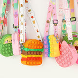 Antistress Pop It Fidget Portemonnee Portemonnee voor Meisjes - Push Bubble Crossbody Strap Coin Bag Toy