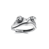 Vintage Silver Blue Owl Ring - Simple Charm Cute Design Jewelry Animal Rings Zinc Alloy