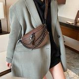 Sac banane de luxe pour femme - Sac banane à bandoulière épaisse