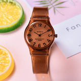 Transparent Candy Jelly Watch Women - Wasserdichte Silikon-Quarz-Studenten-Armbanduhr