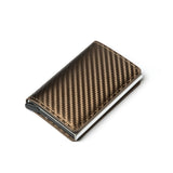 Portemonnee met RFID-creditcardhouder - Vintage leren aluminium etui met geldclip
