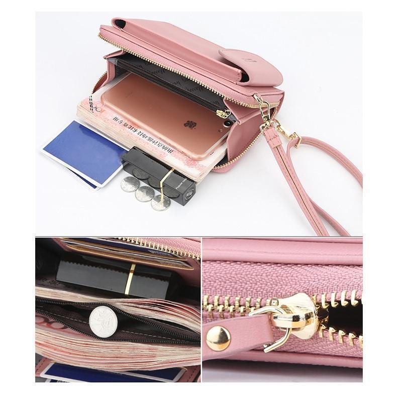 Long Wallet Female Purses Soft PU Leather Mobile Phone Wallet for
