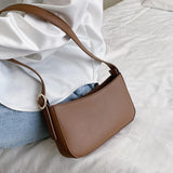 Kleine PU-lederen handtas voor dames - eenvoudige tas voor dames, reisschoudertas