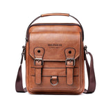 Crossbodytas met grote capaciteit voor heren - Casual schoudertas, zachte handtas PU-leer