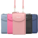 Portefeuille multifonctionnel pour femme - Pochette en cuir PU pour téléphone portable, sac à main, carte, porte-passeport