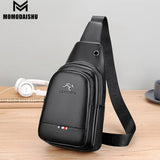 Crossbody Chest Pack Bag - Durable PU Leather Vintage Shoulder Bag Messenger Purse