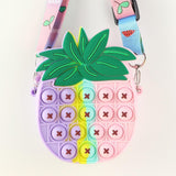 Antistress Pop It Fidget Portemonnee Portemonnee voor Meisjes - Push Bubble Crossbody Strap Coin Bag Toy