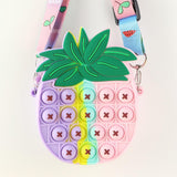 Antistress Pop It Fidget Portemonnee Portemonnee voor Meisjes - Push Bubble Crossbody Strap Coin Bag Toy
