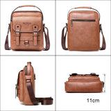 Crossbodytas met grote capaciteit voor heren - Casual schoudertas, zachte handtas PU-leer